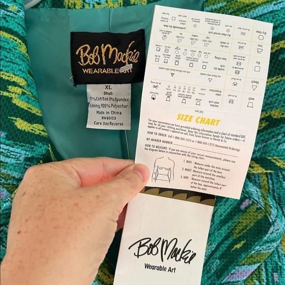 Bob Mackie Teal and Yellow Patterned Jacket - Picture 3 of 4